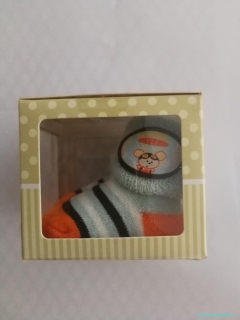 Novorozenecké ponožky - dárkové balení - oranžovomodré